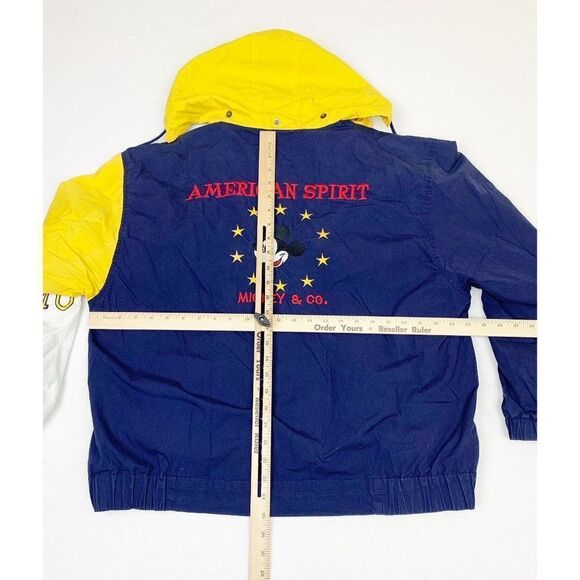 Vintage Mickey Co Jacket Large Blue Yellow Disney American Spirit - Picture 7 of 10